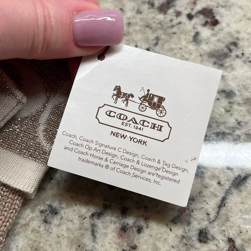 Coach Signature Shimmer Knit Gloves NWT